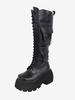 Bottes Lolita Gothiques Cuir PU PU Bout Rond Chaussures Lolita Noires
