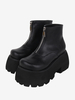 Bottes Lolita Steampunk Détails en métal blanc Chaussures Lolita en cuir PU à bout rond métallique