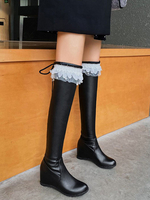 Bottes Lolita Talon Caché En Cuir Synthétique Bout Rond Chaussures Lolita