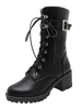 Bottes Marten pour femmes Boucle en acajou à lacets 2.4 "Bottes à talons aiguilles