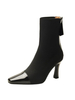 Bottes Martin pour femmes; bout carré; talon aiguille; fermeture à glissière; bottines noires