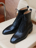 Bottes Martin pour hommes en cuir de vache noir bottes de travail courtes à bout carré