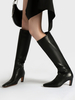 Bottes mi-mollet à talon chaton Bottes à bout pointu pour femmes
