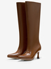 Bottes Mi-Mollet Beige Bottes À Talon Aiguille Bout Pointu Pour Femmes