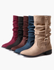 Bottes mi-mollet fait main à bout pointu en micro daim