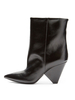 Bottes Mi-mollet Femme à Talons Hauts avec Bout Pointu en Cuir Synthétique Unicolore