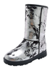 Bottes mi-mollet femme bottes de neige plates métalliques pour lhiver