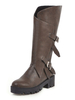 Bottes mi-mollet pour femme Bottes dhiver à talon carré et bout rond