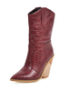 Bottes mi-mollet pour femme Bottes de cow-boy en crocodile à bout pointu Chaussures à talon de forme spéciale