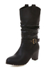 Bottes mi-mollet pour femme; bout rond; bottes 2.6 "