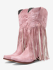 Bottes mi-mollet pour femmes bottes en cuir PU à bout pointu à talons épais