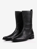 Bottes mi-mollet pour hommes Bottes en cuir de vachette Chic Noir Slip On Short Knight Boots