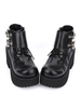 Bottes Noir Lolita Chunky talon plate-forme Lace Up chaussures Lolita Déguisements Halloween