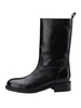 Bottes Plates Noires Pour Femmes Bottines À Bout Rond Décontracté