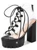 Bottes pour femmes; bottes compensées à bout ouvert; à lacets; 5.1 "