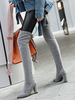 Bottes pour femmes sur le genou à bout pointu Bottes à sequins de 3;3 po