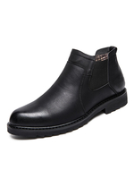 Bottes pour homme en cuir PU à bout rond incroyable