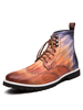 Bottes pour homme en détresse bout rond marron ombré sculpté Synthétique cuir Martin bottes