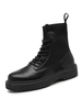 Bottes pour homme Fabulous Round Toe PU Leather Lace Up Bottines noires