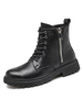 Bottes Pour Homme Fermeture Éclair Cuir PU Bout Rond Bottines Noires