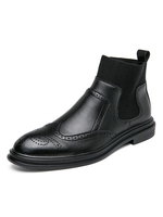 Bottes pour hommes Bout rond en cuir Synthétique Bottes chelsea brodées Chaussures pour hommes