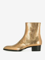 Bottes pour hommes Chelsea Boots Bottines courtes à bout rond dorées