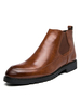 Bottes pour hommes confortables en cuir PU à bout rond