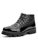 Bottes pour hommes en cuir PU à bout rond incroyable