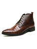Bottes pour hommes en cuir PU imprimé poisson; bout pointu; bottines de grande taille