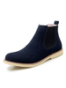 Bottes pour hommes en cuir suédé bout rond bottines noires bottines chelsea