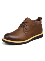 Bottes pour hommes en cuir Synthétique en détresse; bottines chelsea à bout rond brodées