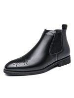 Bottes pour hommes fabuleuses bout rond en cuir PU