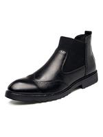 Bottes pour hommes fabuleuses en cuir PU à bout rond