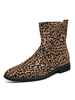 Bottes Pour Hommes Fabuleux Imprimé Léopard En Cuir PU Bout Rond