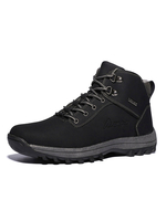 Bottes pour hommes incroyables en cuir PU bout rond chaussures à lacets noires