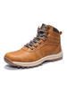 Bottes pour hommes modernes bout rond en cuir PU chaussures à lacets marron clair
