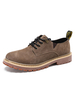 Bottes pour hommes modernes bout rond en cuir PU kaki chaussures vintage à lacets
