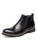 Bottes pour hommes modernes en cuir Synthétique bout rond Bottines