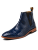 Bottes pour hommes étonnantes bottes de cowboy en cuir PU à bout pointu bleu
