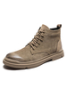Bottes pour hommes étonnantes bottes en cuir PU à bout rond et à lacets