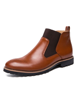 Bottes pour hommes étonnantes en cuir PU à bout rond