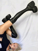 Bottes sexy à talons hauts bout carré talon compensé cuissardes noires cuissardes au-dessus du genou