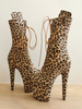 Bottes sexy à talons hauts léopard bout rond fermeture éclair boucle plate-forme à lacets bottes sexy grande taille