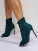 Bottes sexy à talons hauts Peep Toe Stiletto Heel Party Bottes cuissardes vert foncé