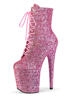 Bottes sexy à talons hauts Rose rouge bout rond fermeture éclair paillettes géométrique talon aiguille Rave Club cuissardes