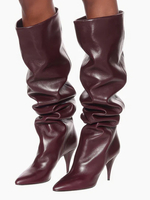 Bottes Souples Pour Femmes Bottes Mi-Mollet À Bout Pointu Talon Aiguille Chic