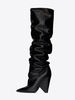 Bottes souples pour femmes cuissardes à talons hauts à bout pointu