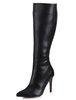 Bottes Talon Haut Large Bout Pointu de Veau Noir 2021 Cuissardes Femmes Chaussures