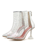 Bottes transparentes Bout pointu Clouté Transparente Perspex Bottines à talons hauts