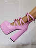 Bottillons Femmes Bottes Chunky Talons Boutons Patents Patents légers Pompes à lacets roses